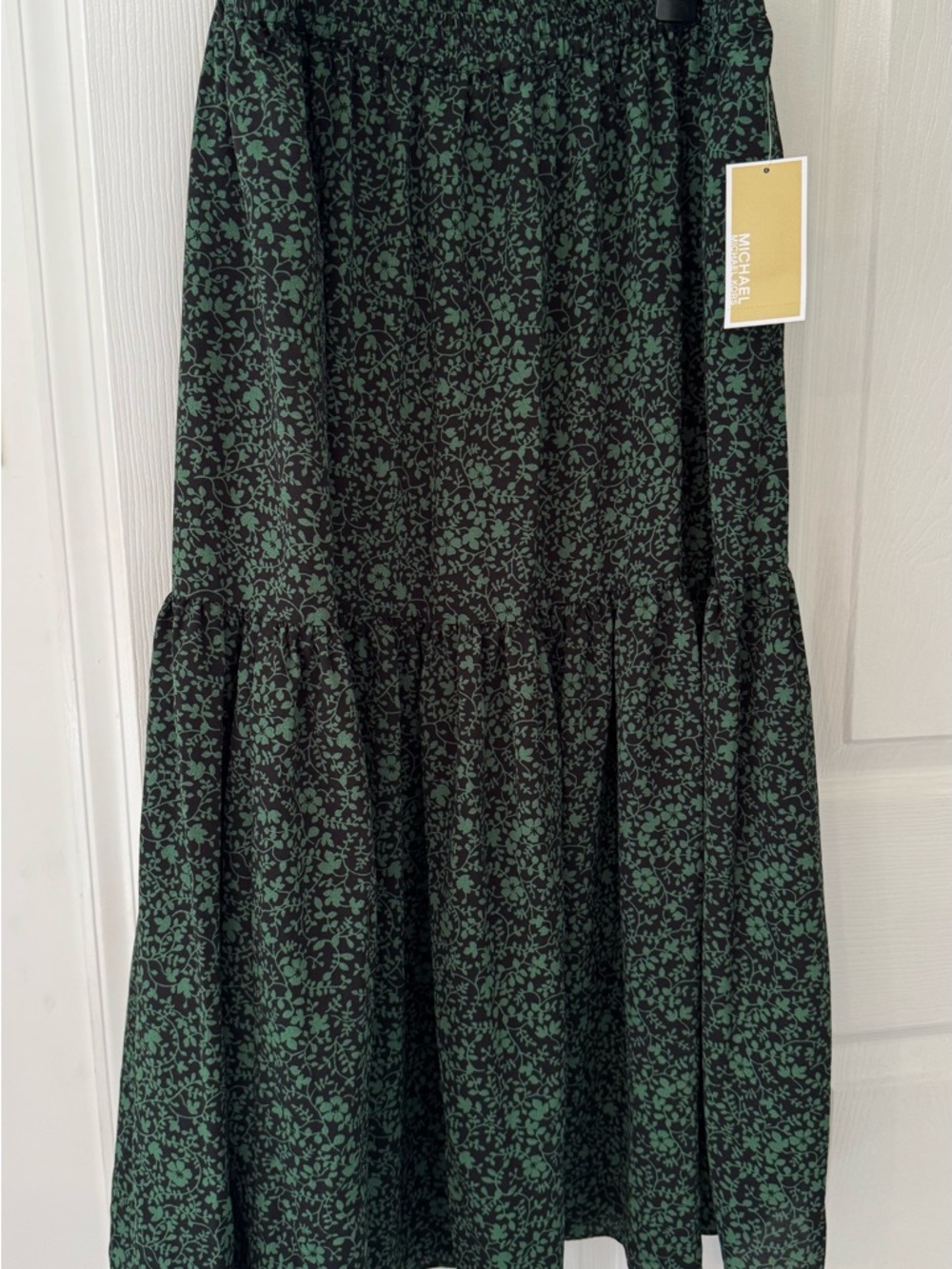 Michael Kors Dark Green Floral Maxi Skirt